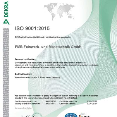 Certificate Iso 9001 2015 Eng